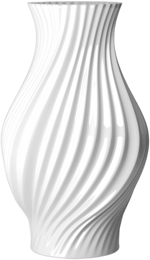 Twist Vase H25 cm Hvid Porcelæn