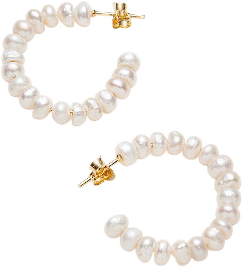 Pearl Big Hoop Earring