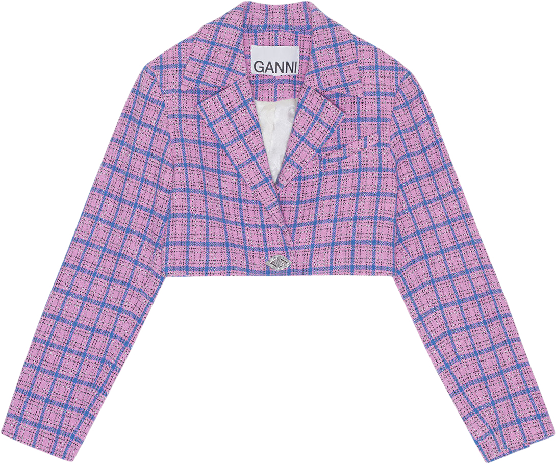 Check Suiting Cropped Blazer