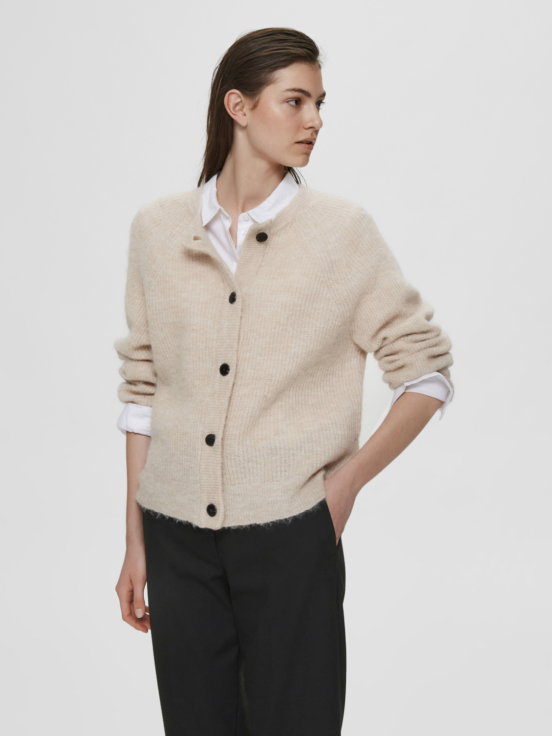 Slflulu LS Alpaca Blend Knit Short Cardigan Noos