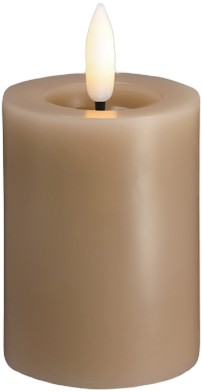 Moods og More LED Pillar Candles, Silk, Melted, Sand, 49×75