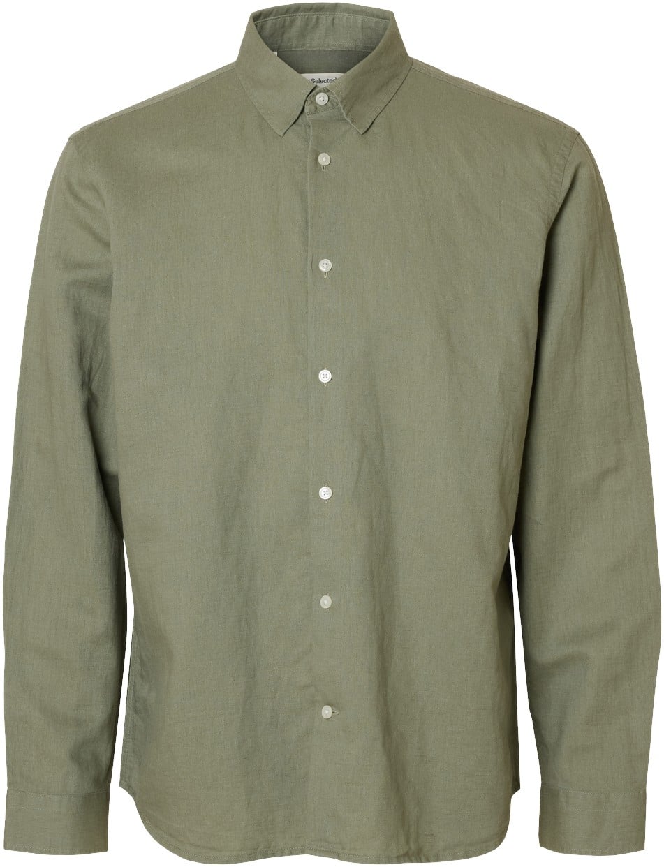 Slhregclay Linenblend LS Shirt CLA