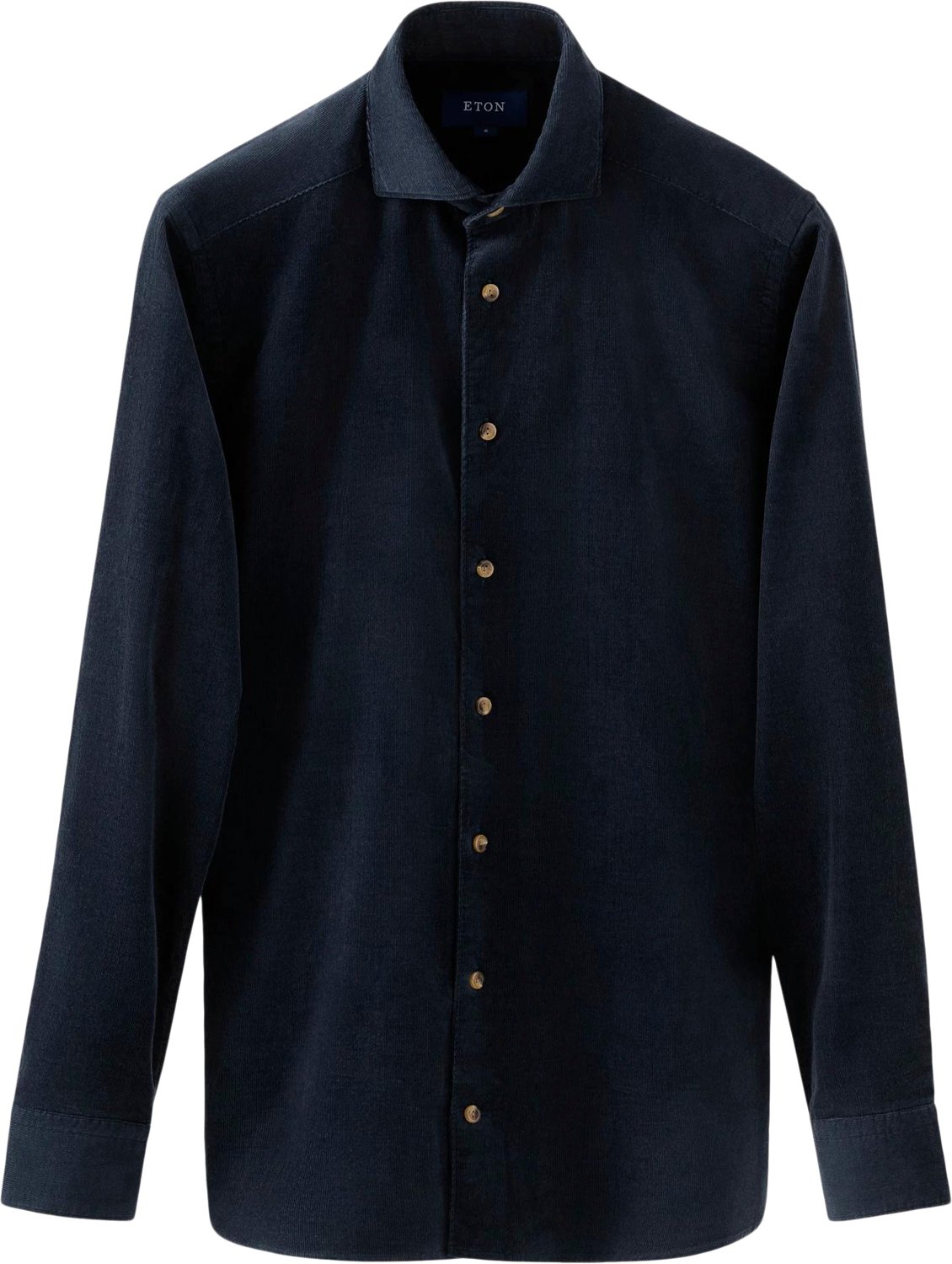 Contemporary Fit Navy Blue Fine Whale Coruroy Shirt