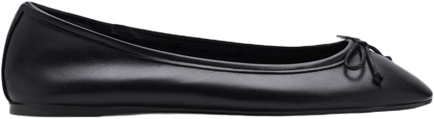 Leather Ballet Flats With bow