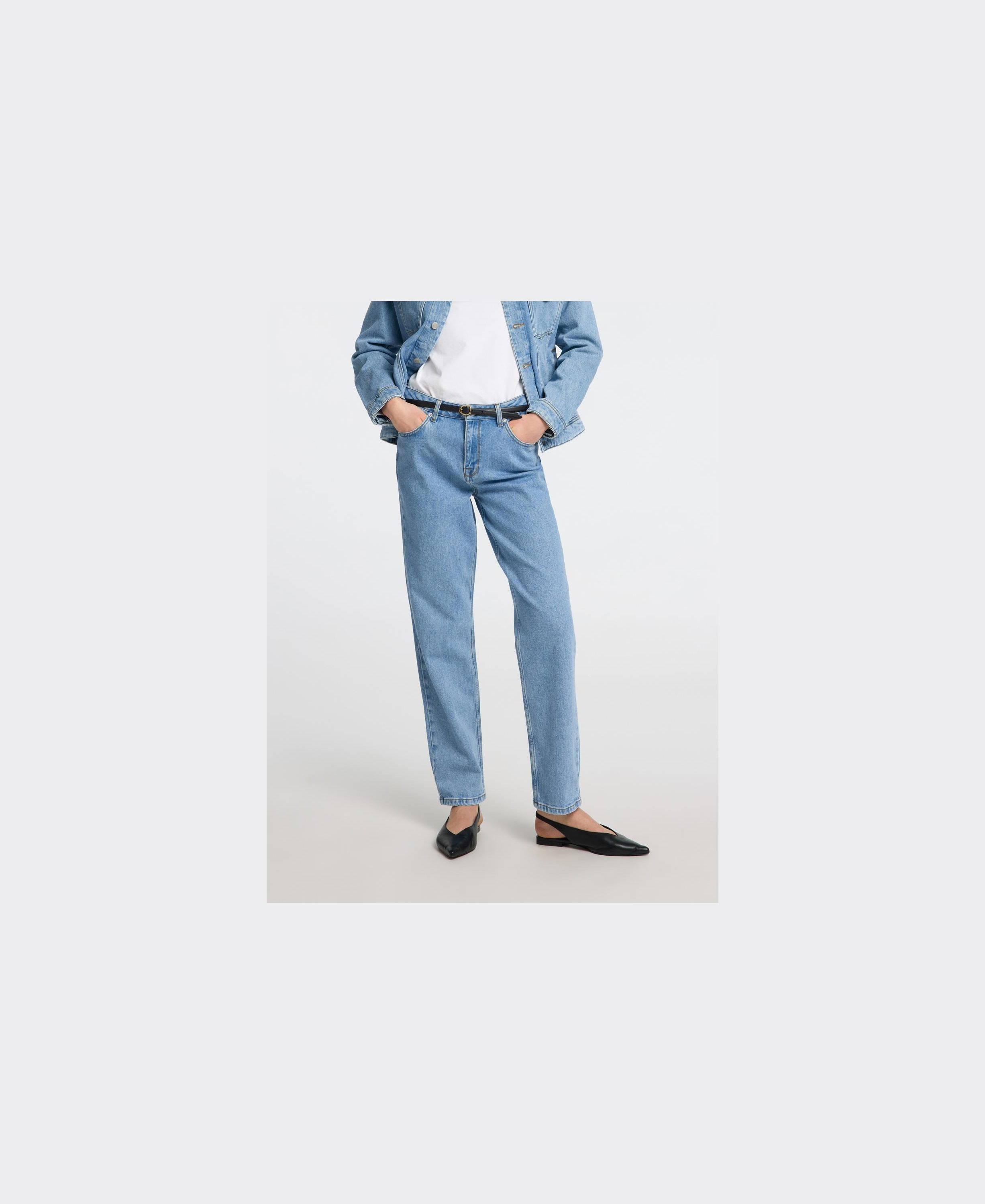 Slfalice MW Straight LIG Blue Jeans