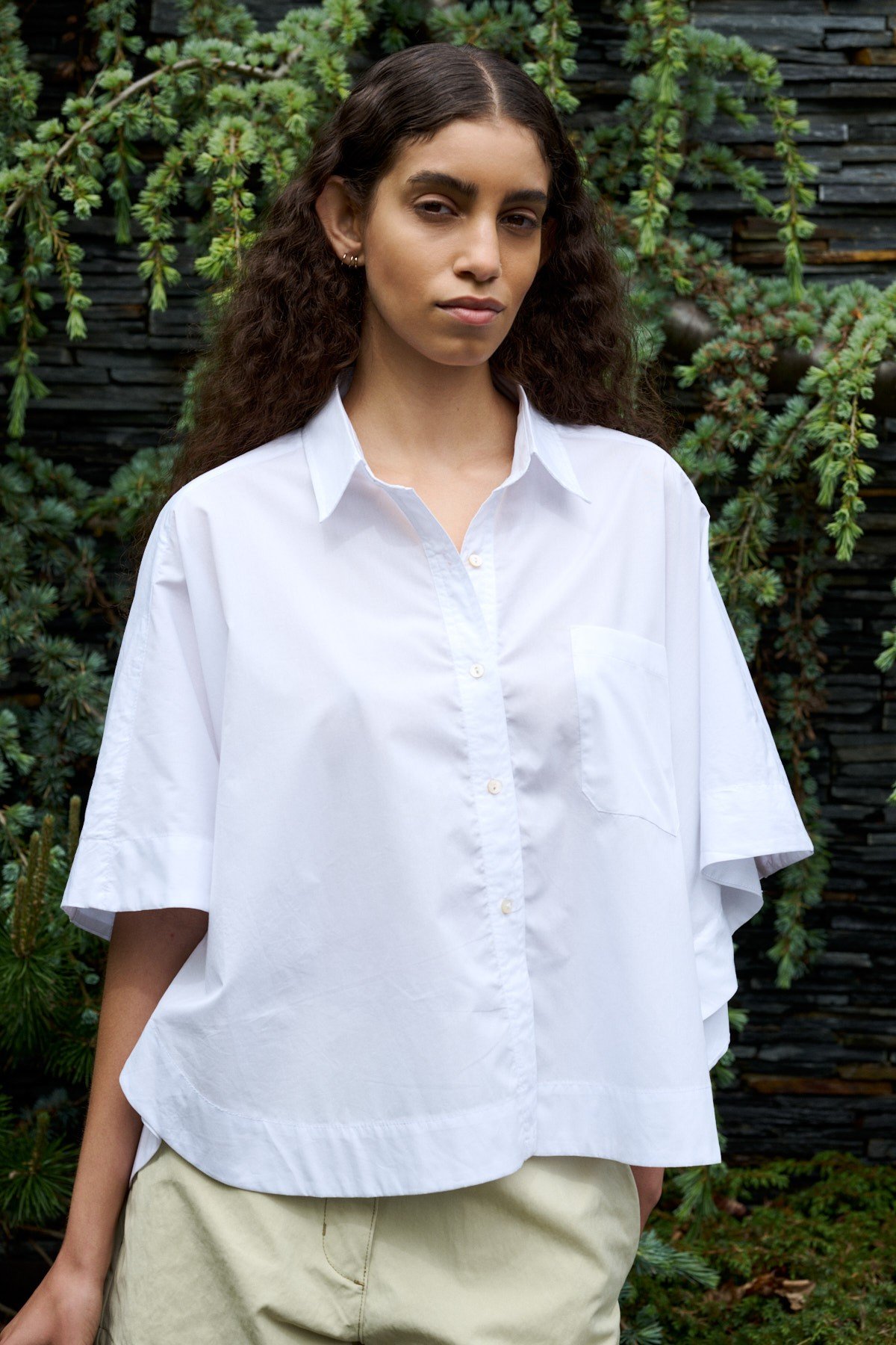 Poplin Curved hem Shirt Berte