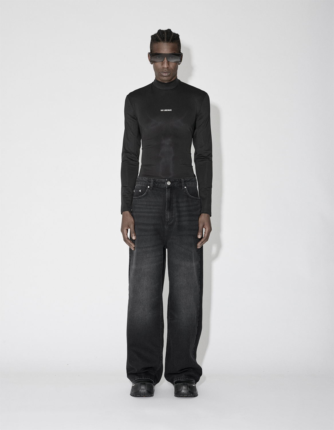 Logo Stretch Jersey Turtleneck Long Sleeve
