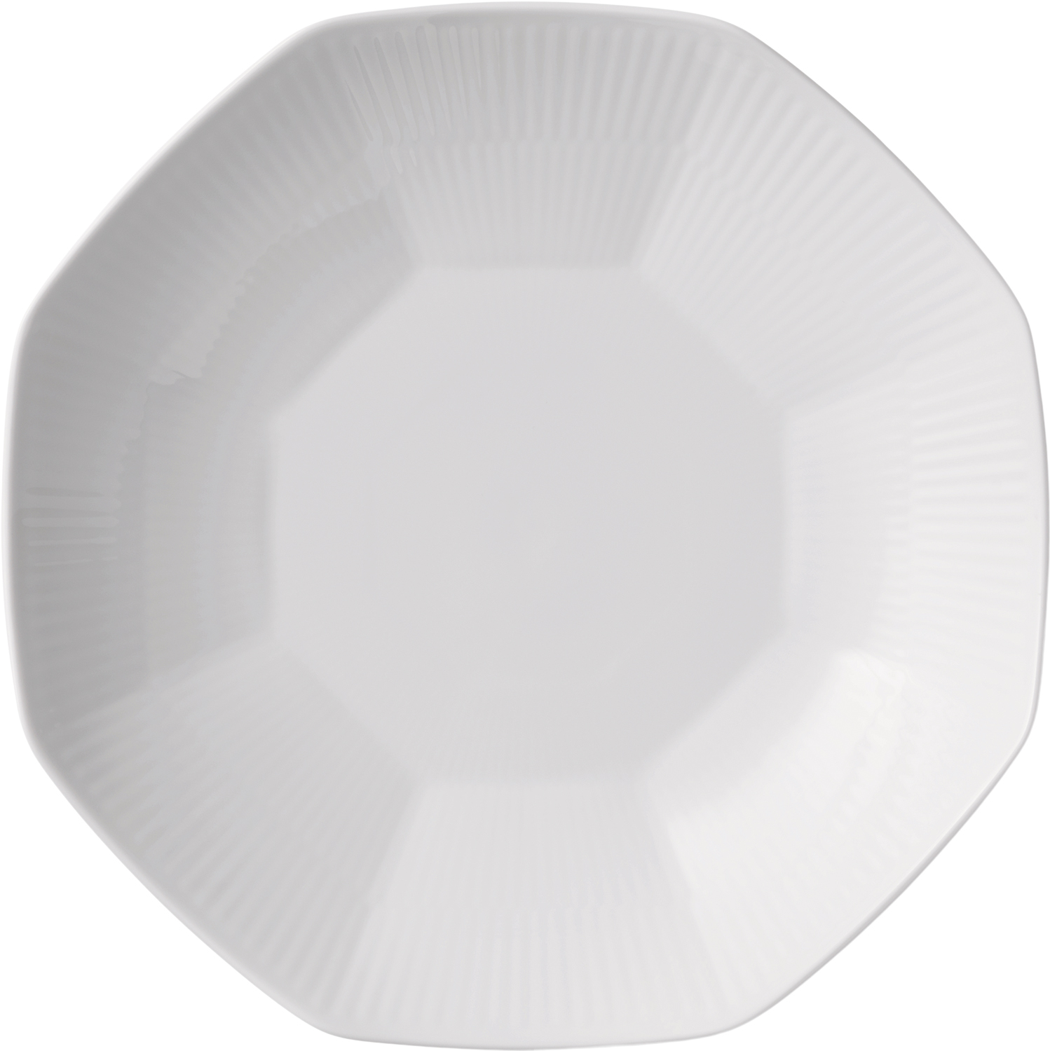 Hvid Riflet Skål Buet Form 25 cm