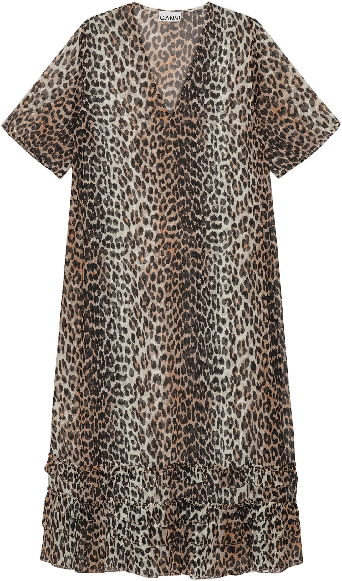 Light Chiffon Maxi Dress With Ruffl