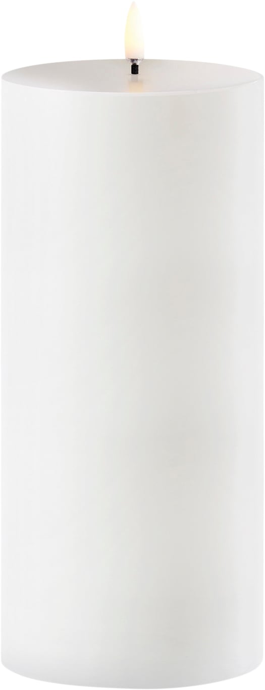 Outdoor LED Pillar Candle, White, 8,4x20 cm - Køb til DKK 329 - Spar 0%