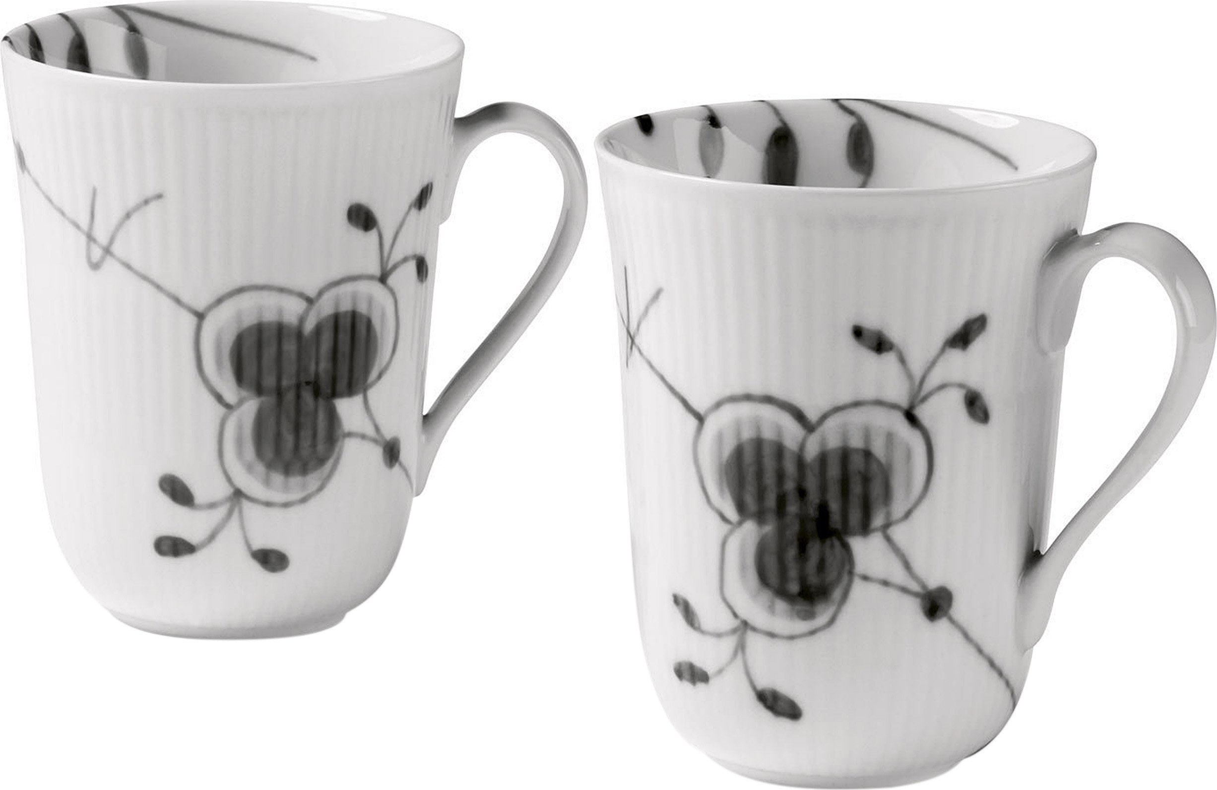 Black Fluted Mega Cups 36cl 2pk