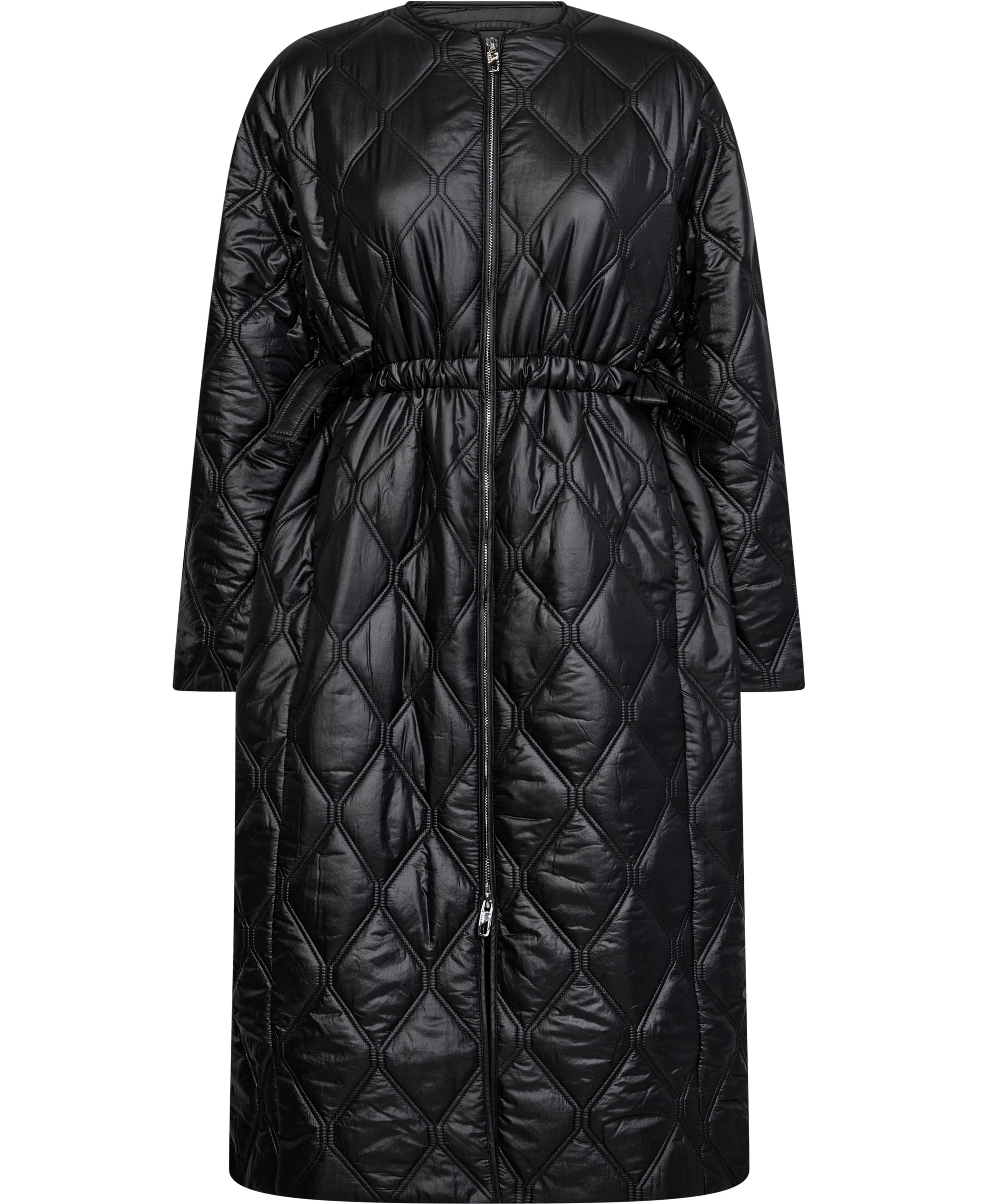 Shiny Quilt Long Puffer Jacket