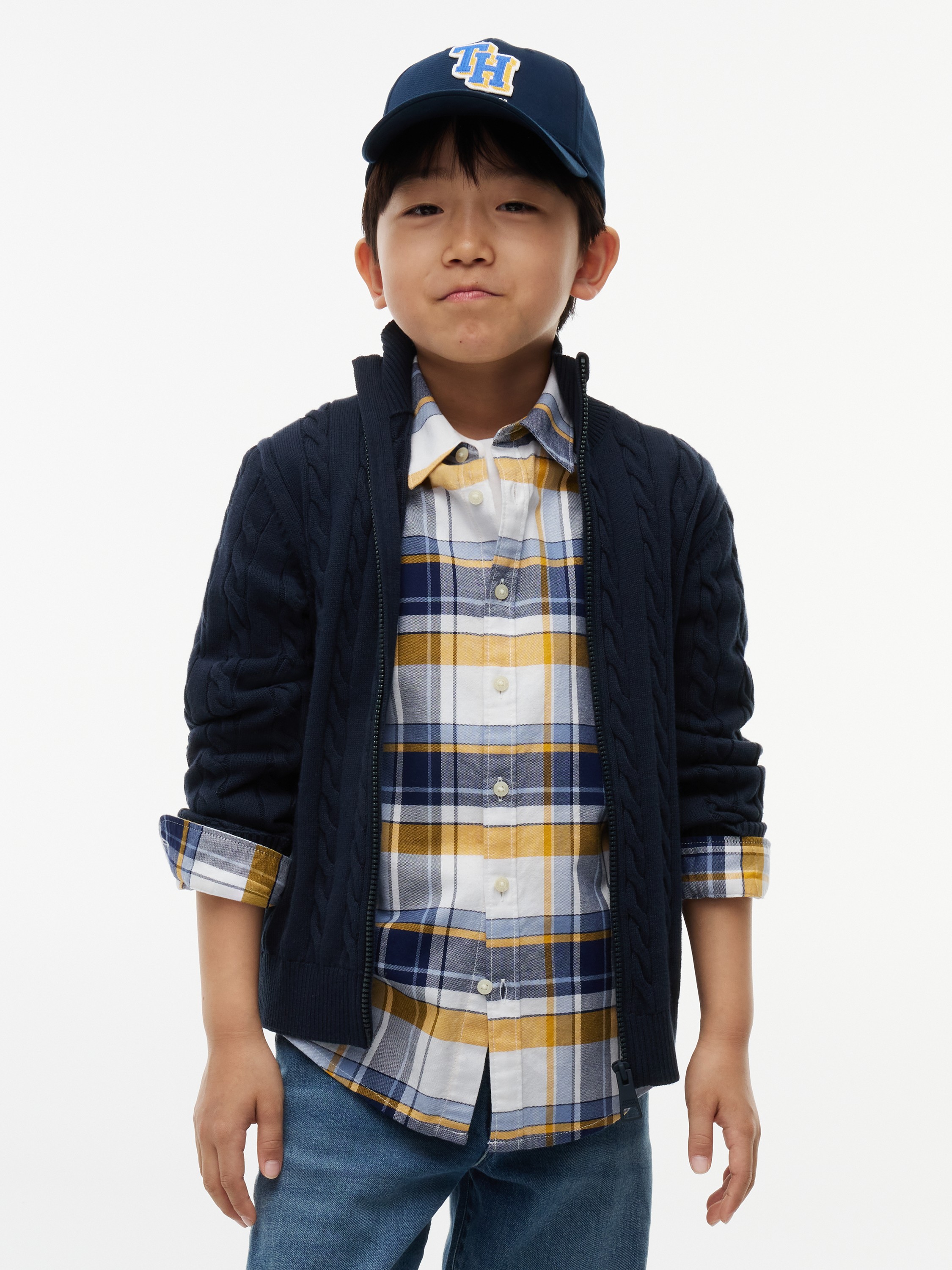 Cable Knit Zipthru Jumper