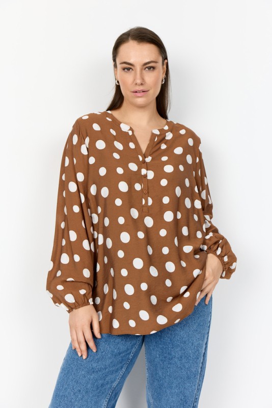 Curvy Wacelia 1 Bluse Brun