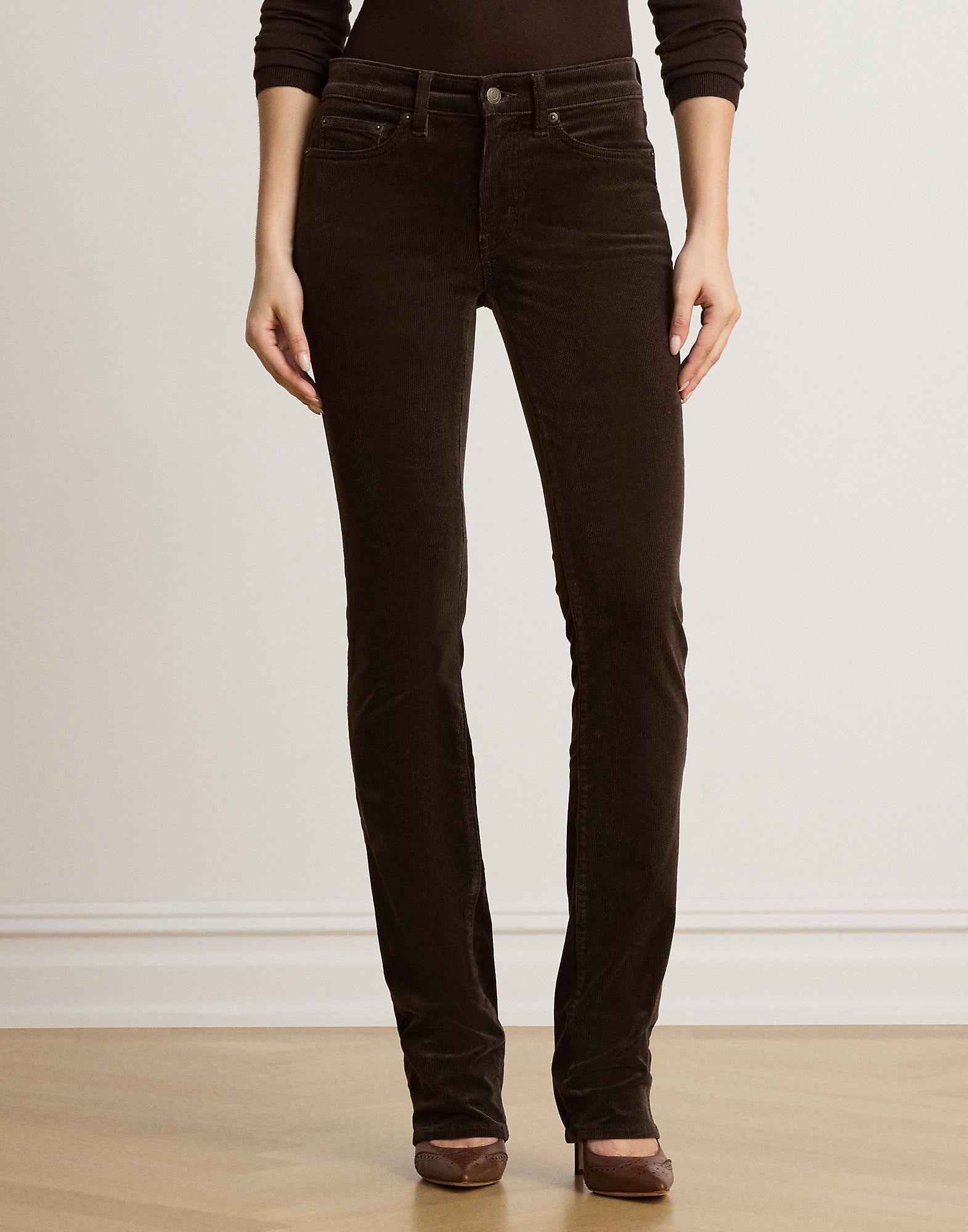 Midrise Corduroy Slim Straight Pant