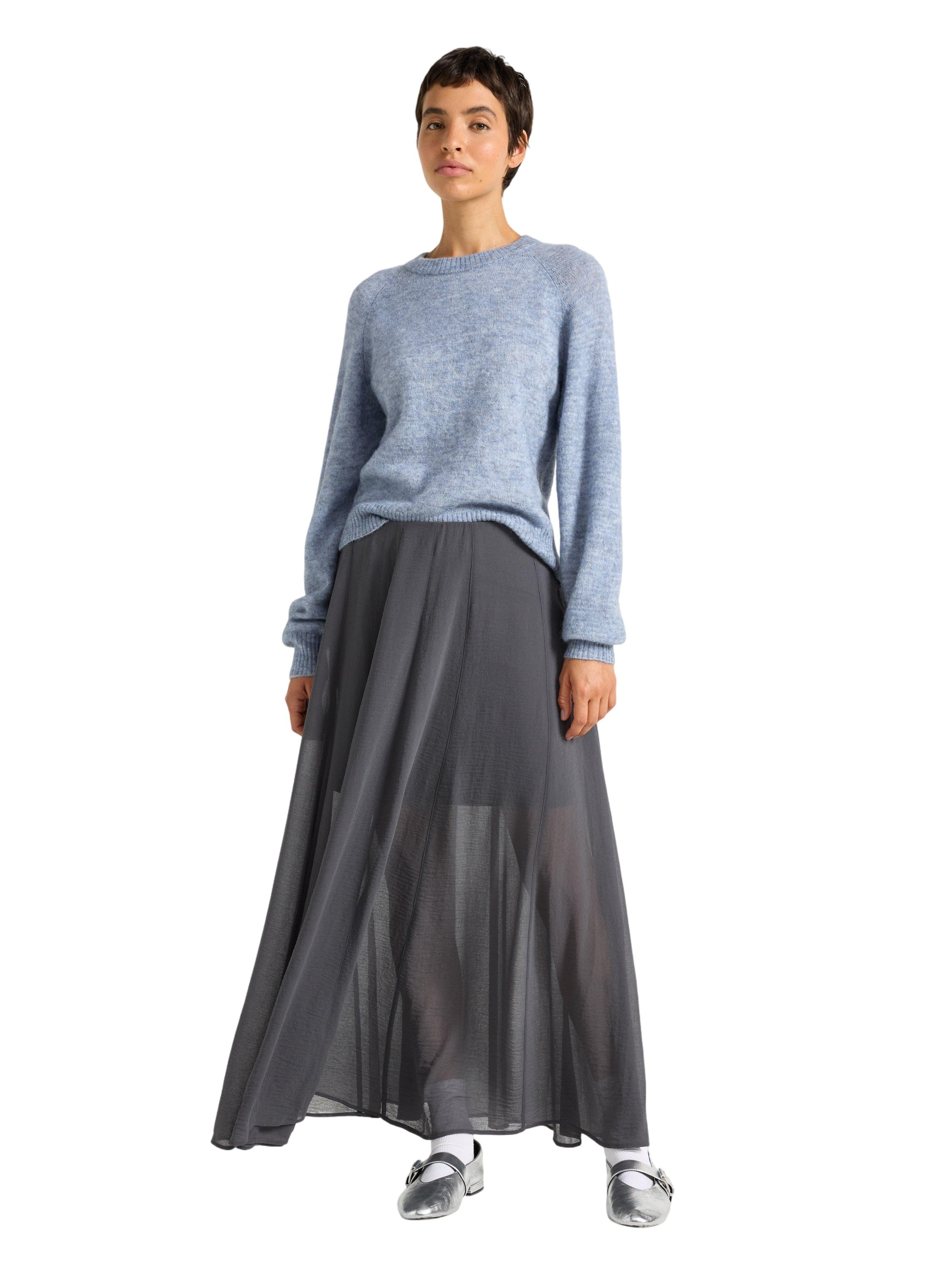 Voluminös Maxikjol i Chiffong med r