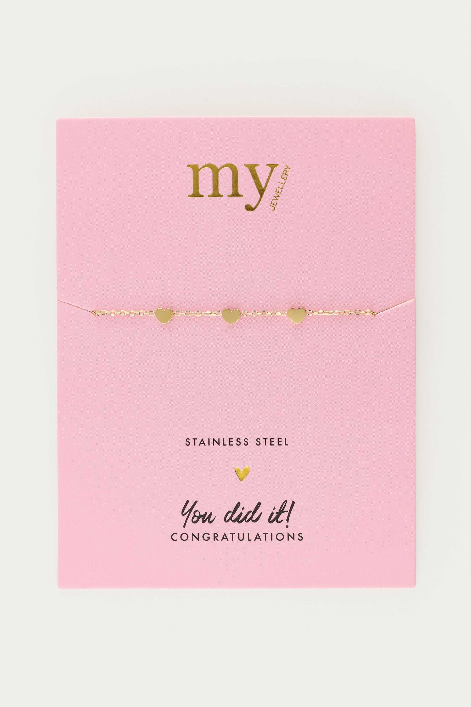 Bracelet With Three Hearts Graduation
