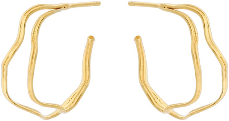 Small Double Wave Hoops Size 23 mm