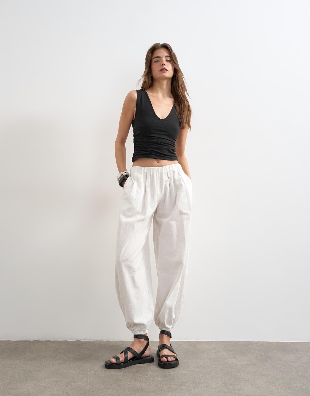 Tsmy SL Vneck Ruched Side Tank VES