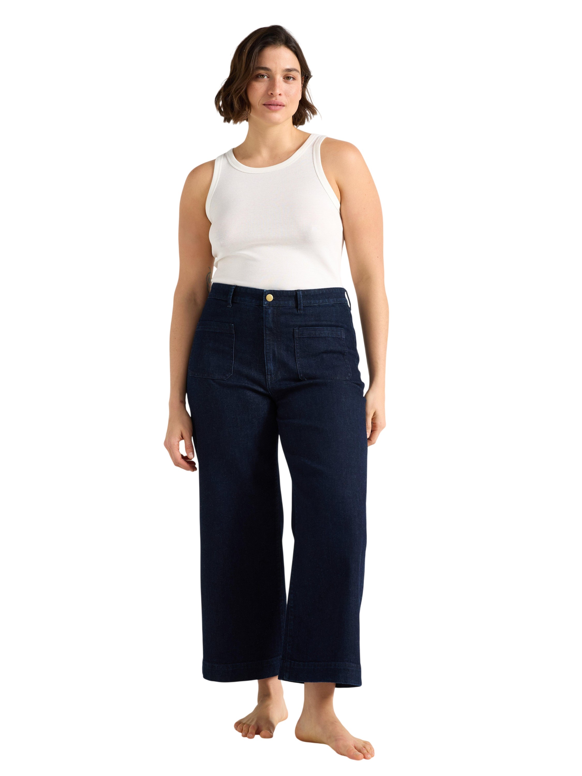 Jeans med hÃ¸y Midje i Bomullsdenim