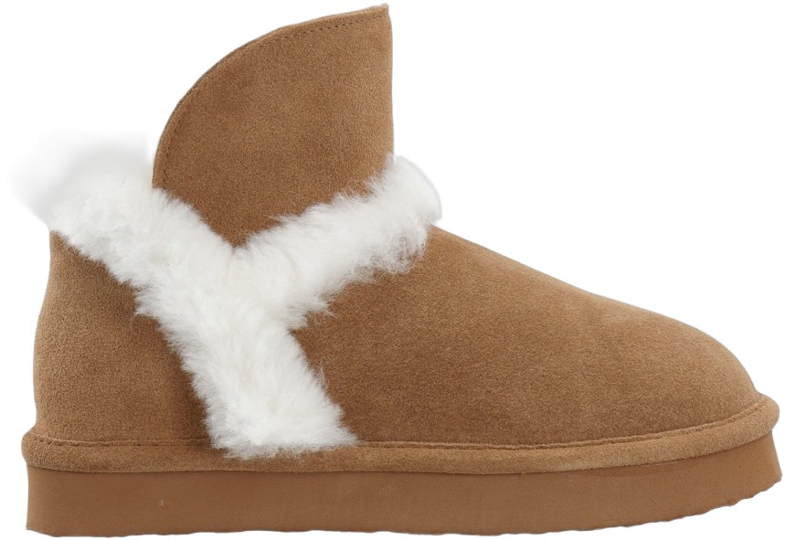 Biasnow Flatform Fur Ankle Boot Suede