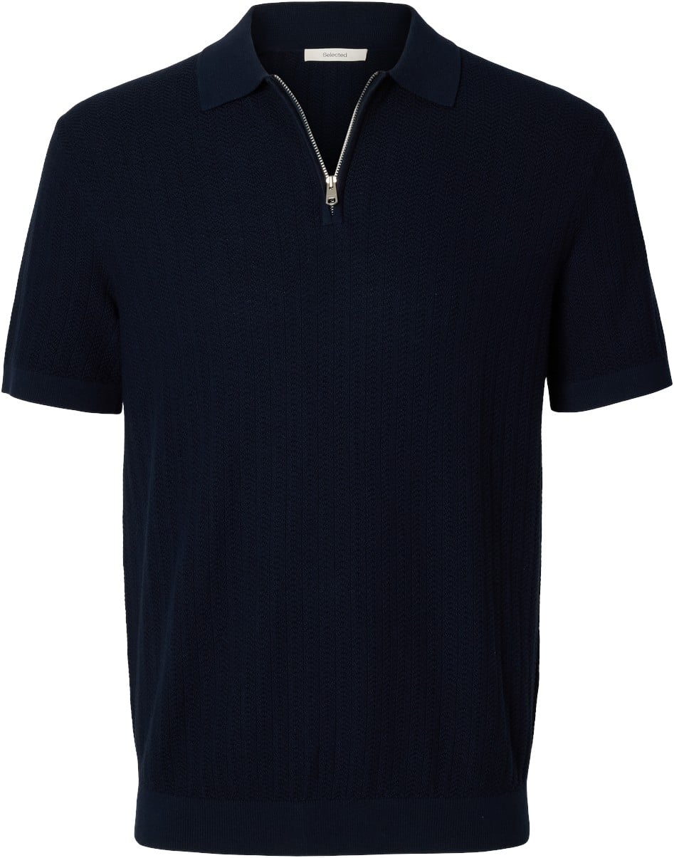 Slhcran SS Knit Structure ZIP Polo