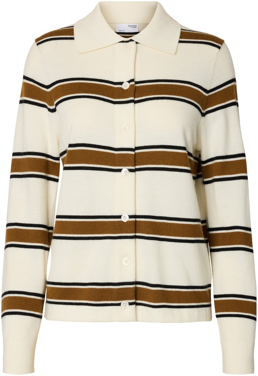 Slfthea LS Knit Button Collar Neck