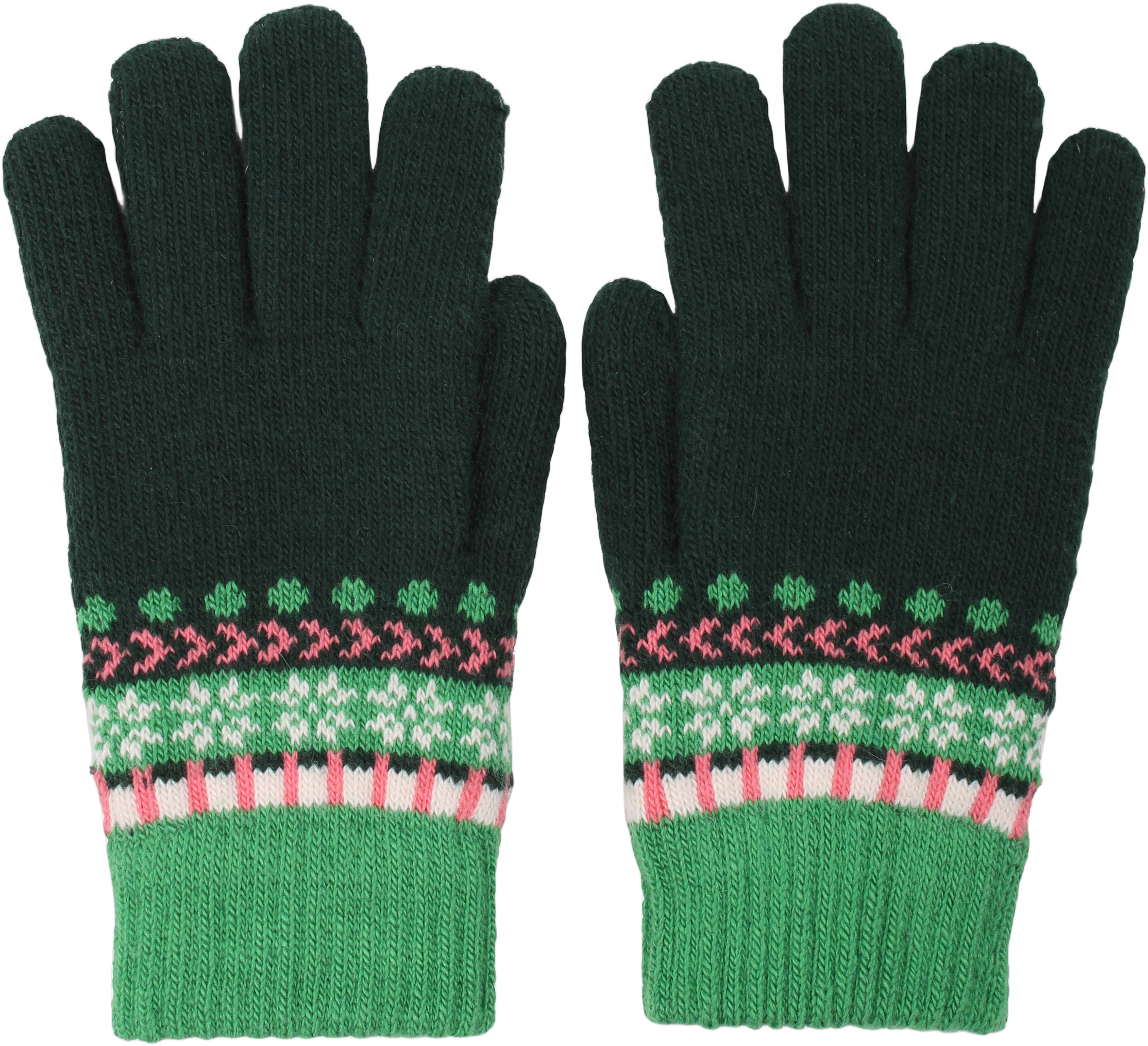 Danechestnut Gloves Dk Forest Jaquard