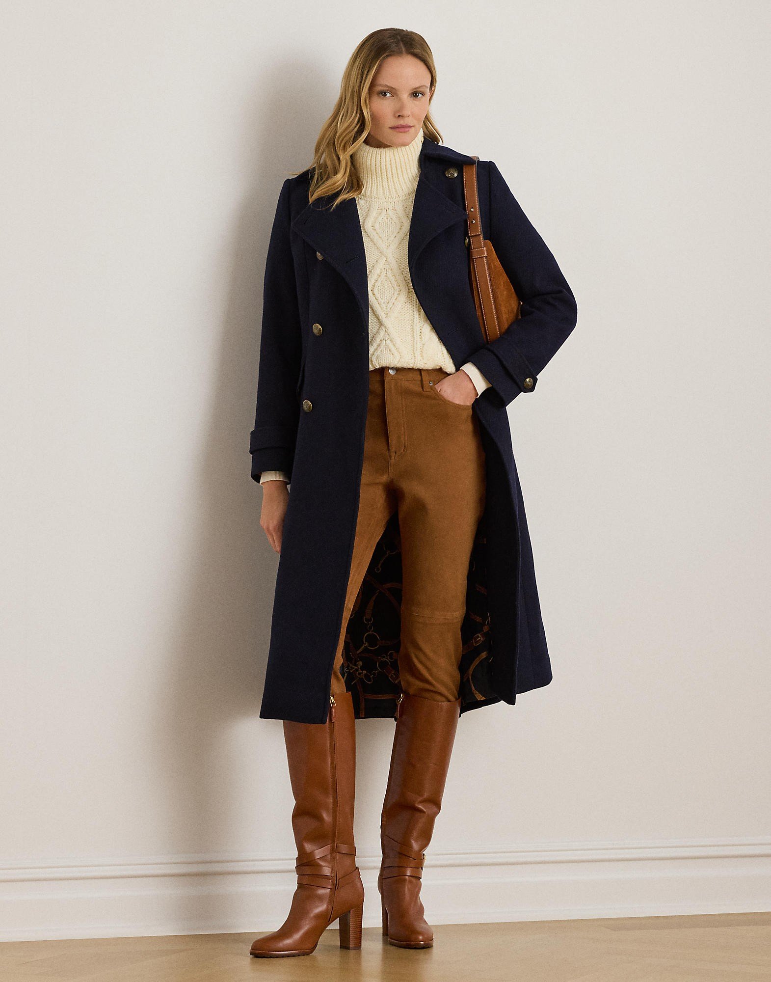 Doublebreasted Wool-blend Twill Coat