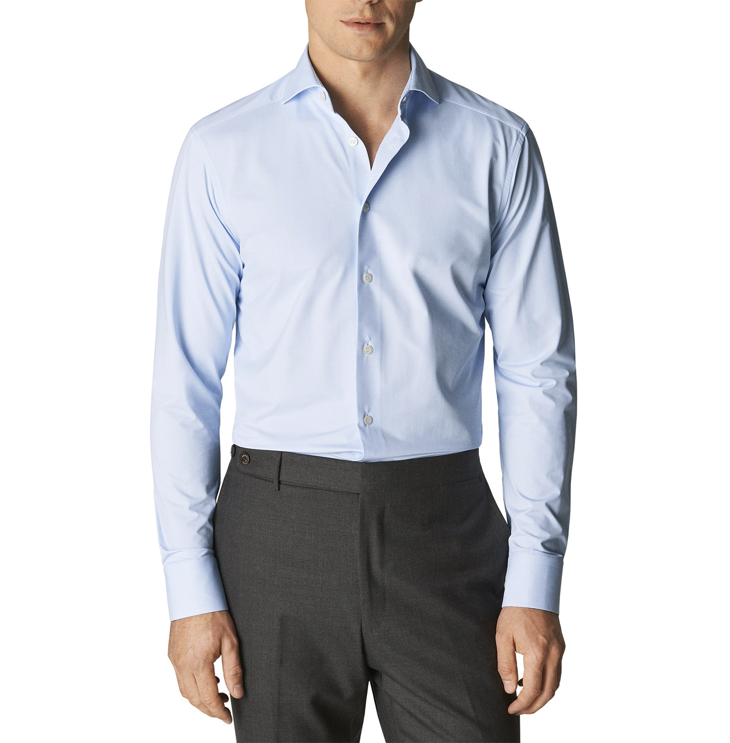 Light Blue Fourway Stretch Shirt Slim Fit