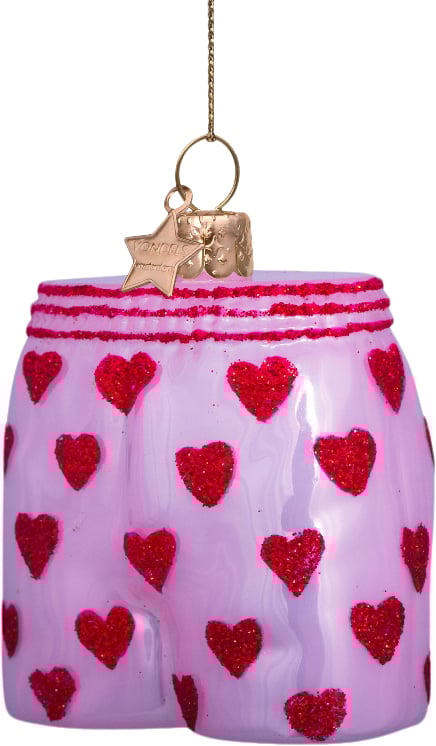 Ornament Glas Lyserøde Boxershorts 5cm