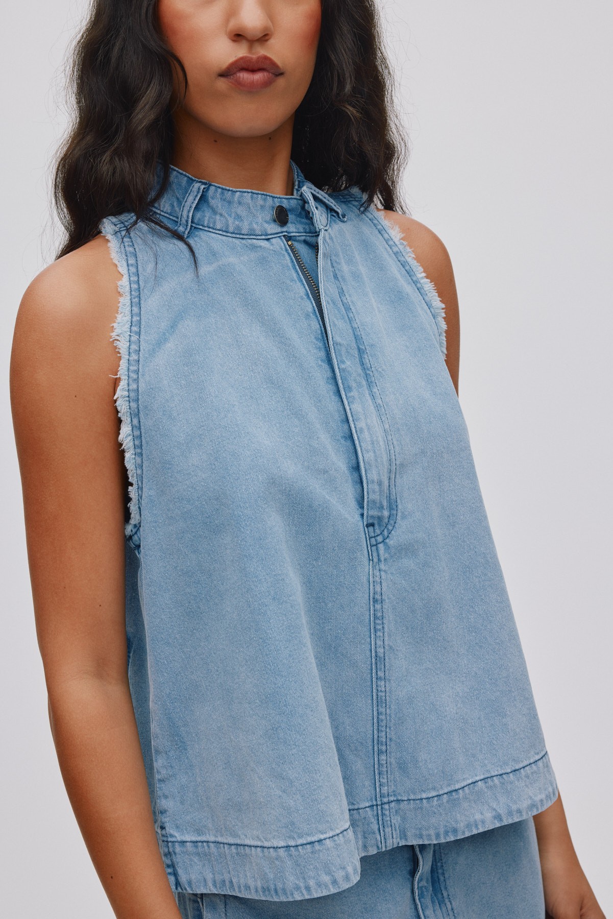 Light Denim Halter top Faya
