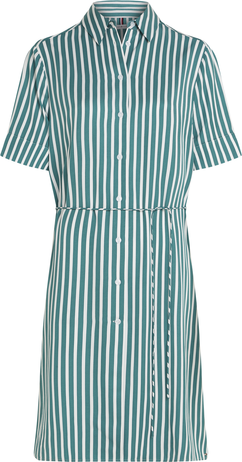 Fluid Stripe Knee Shirt Dress