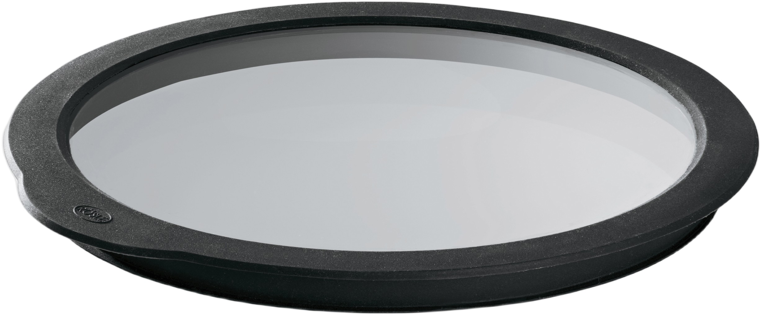 Glaslåg 24 cm Klar/sort Glas/silikone