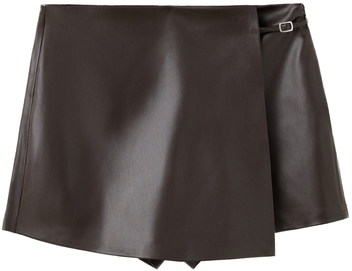 Faux Leather Skirt With Buckle