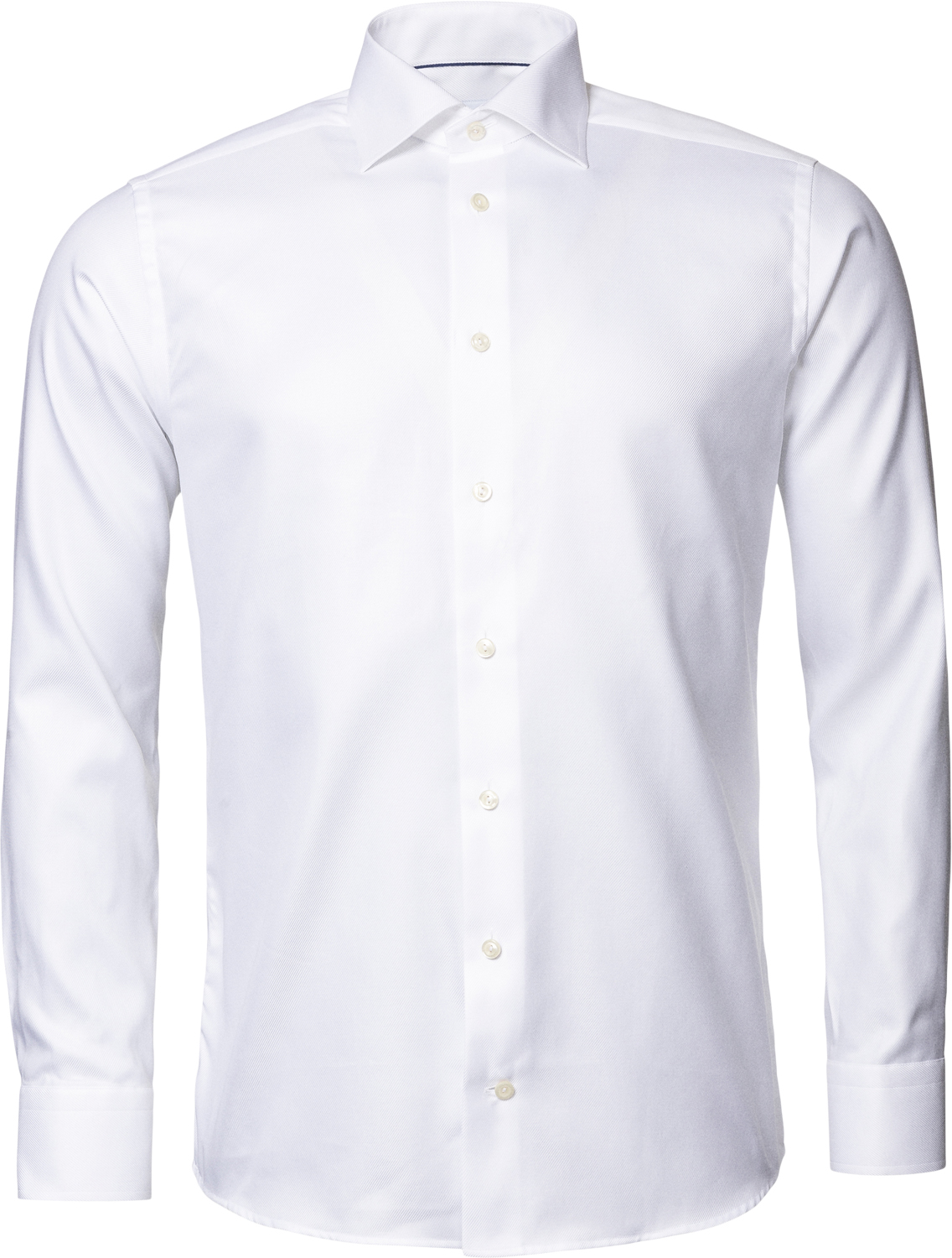 Slim Fit White Textured Twill Shirt French Cuff