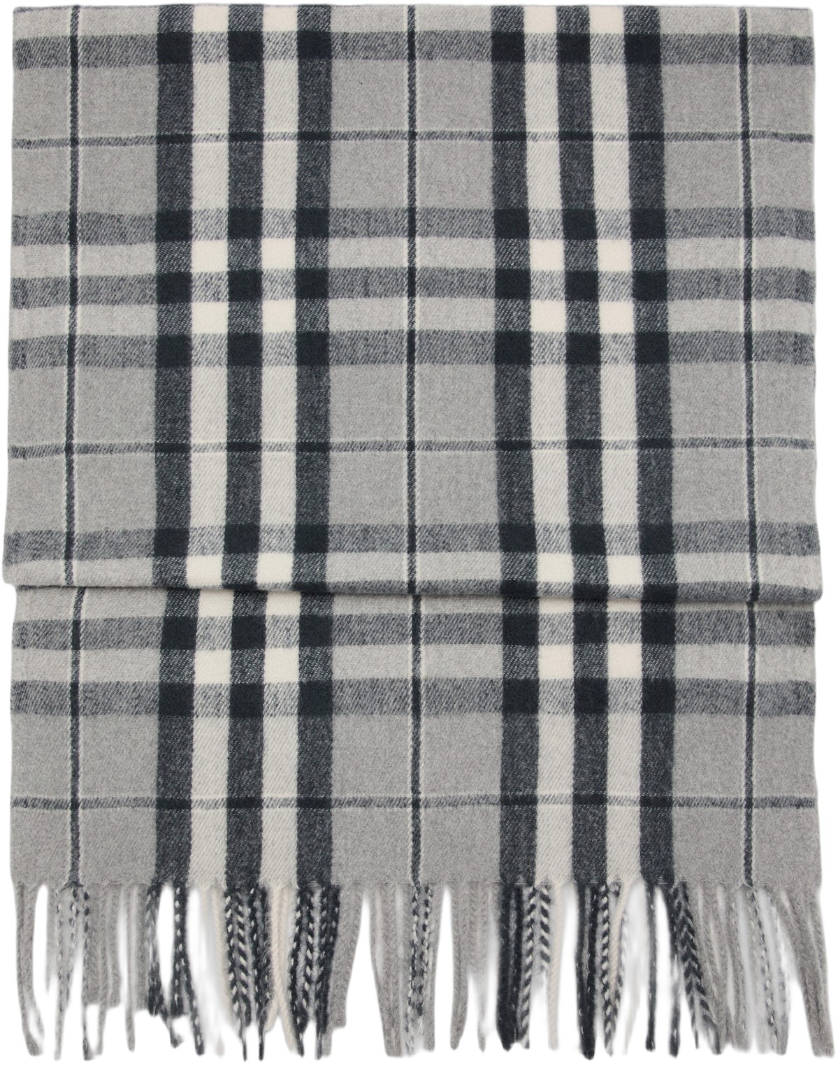 Check Scarf With Fringed Ends