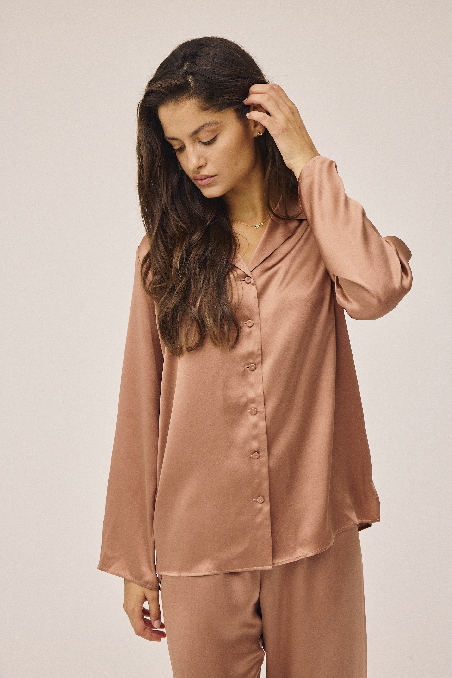 Moon 1 G Pyjamas Shirt, 100% Silk