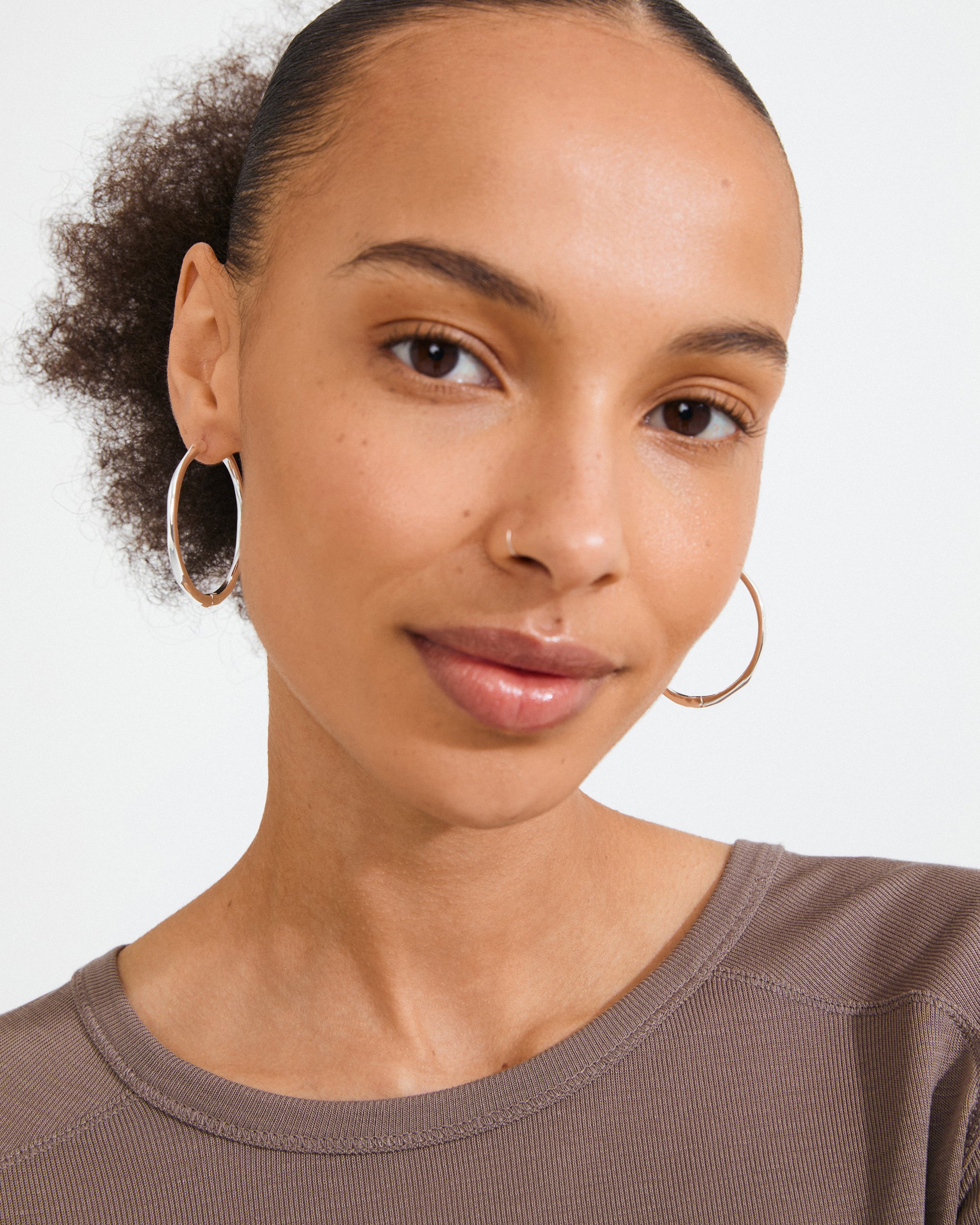 Presence Hoop Earrings Silverplated