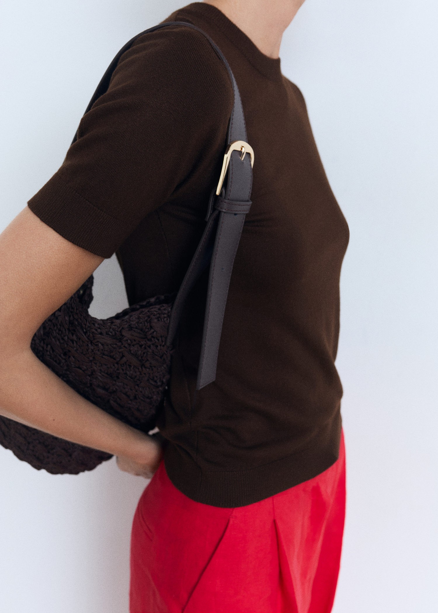 Shortsleeved Fine-knit Sweater