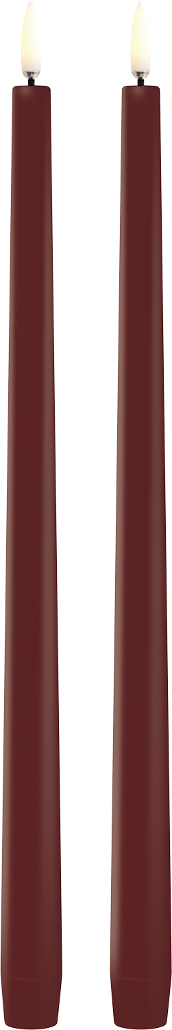 LED Slim Taper Candle, Carmine red, Smooth, 2pack, 2,3x32 c - DKK 279