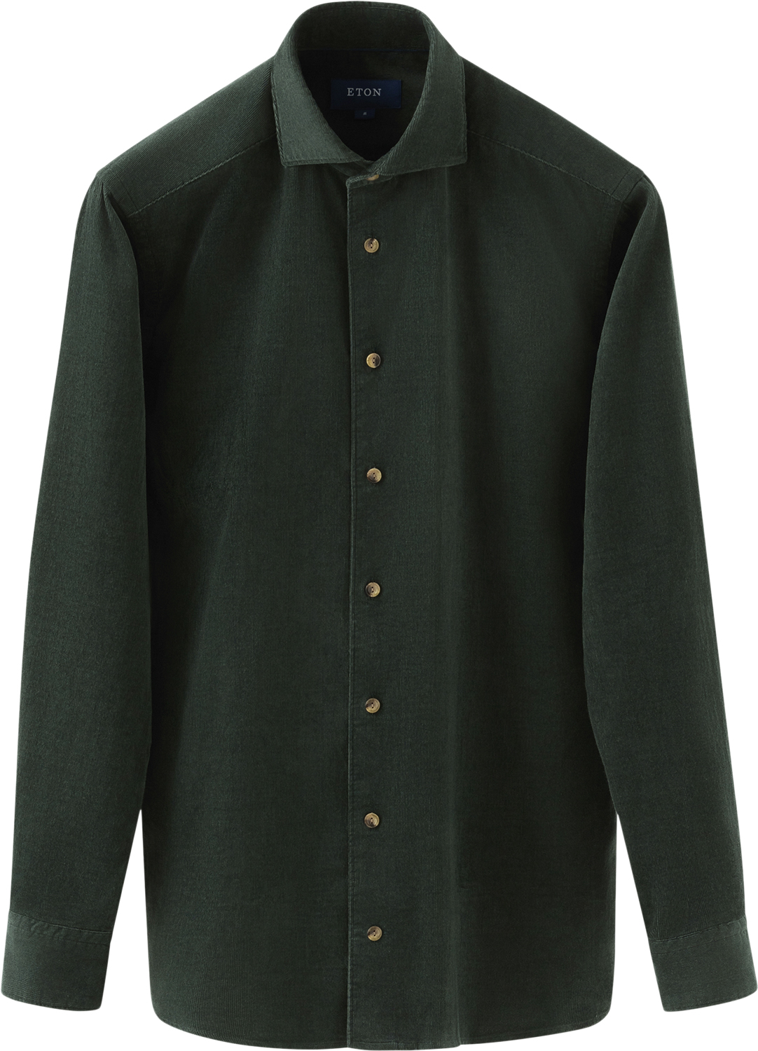 Contemporary Fit Dark Green Fine Whale Coruroy Shirt
