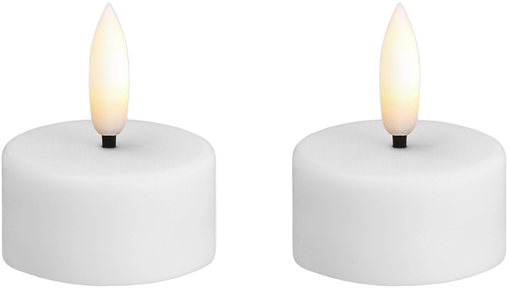 Moods og More LED Tealight Candle, Plast, White, 2-pack, 39