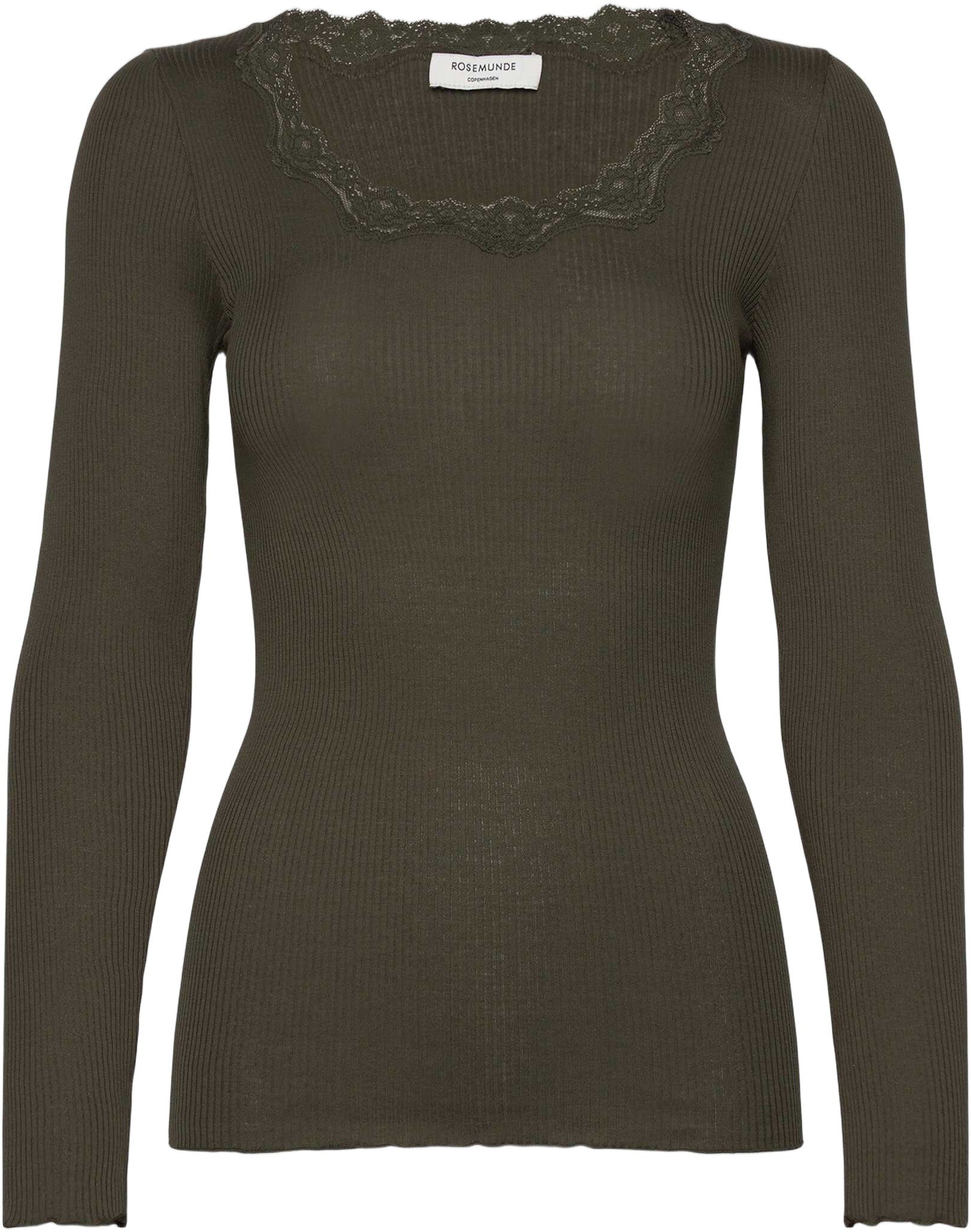 Rwbabette Silk LS Uneck Lace T-shirt