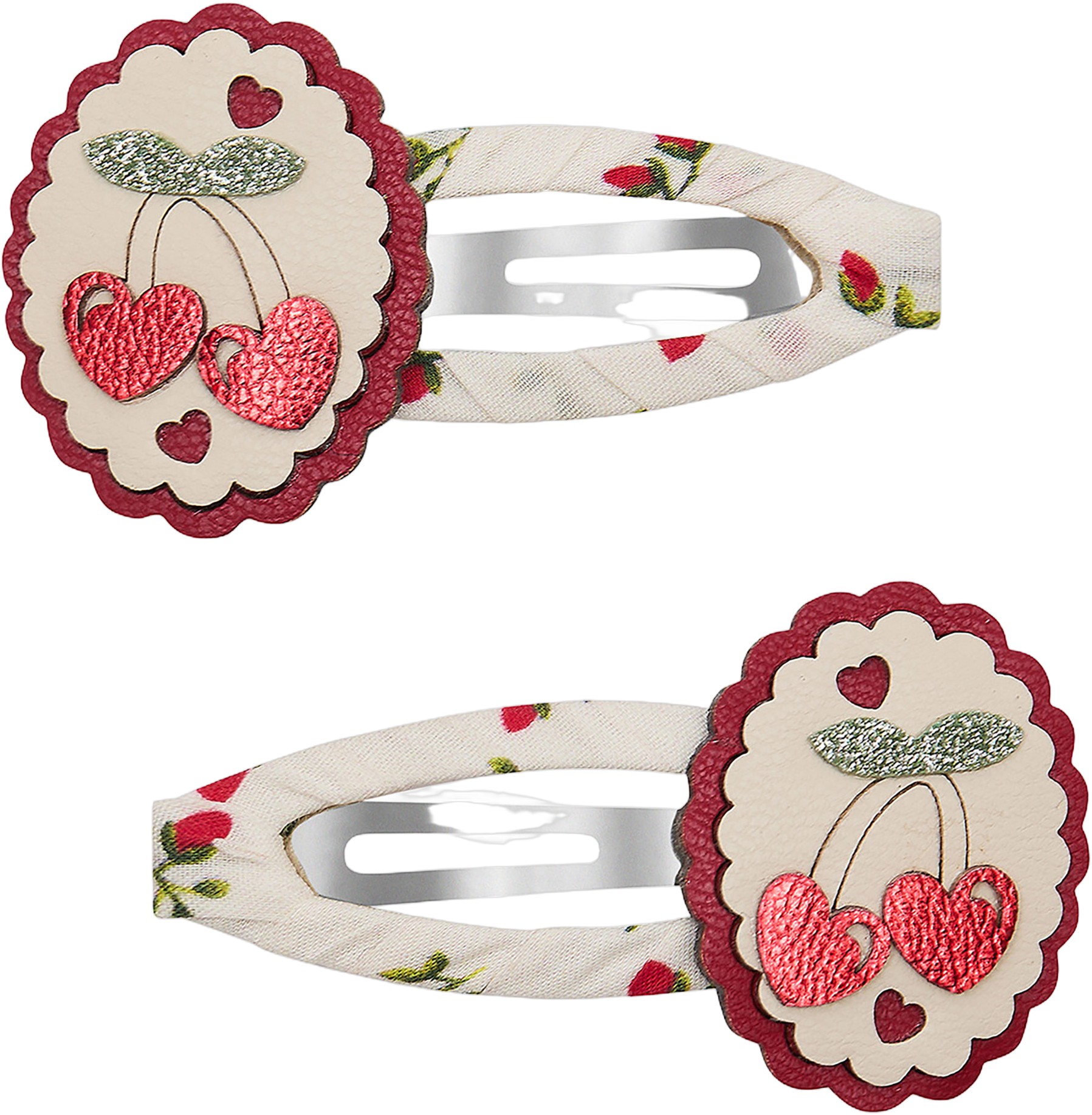 Mimi & Lula 2 Hårspænder - Scallop Framed Cherries Mon Che