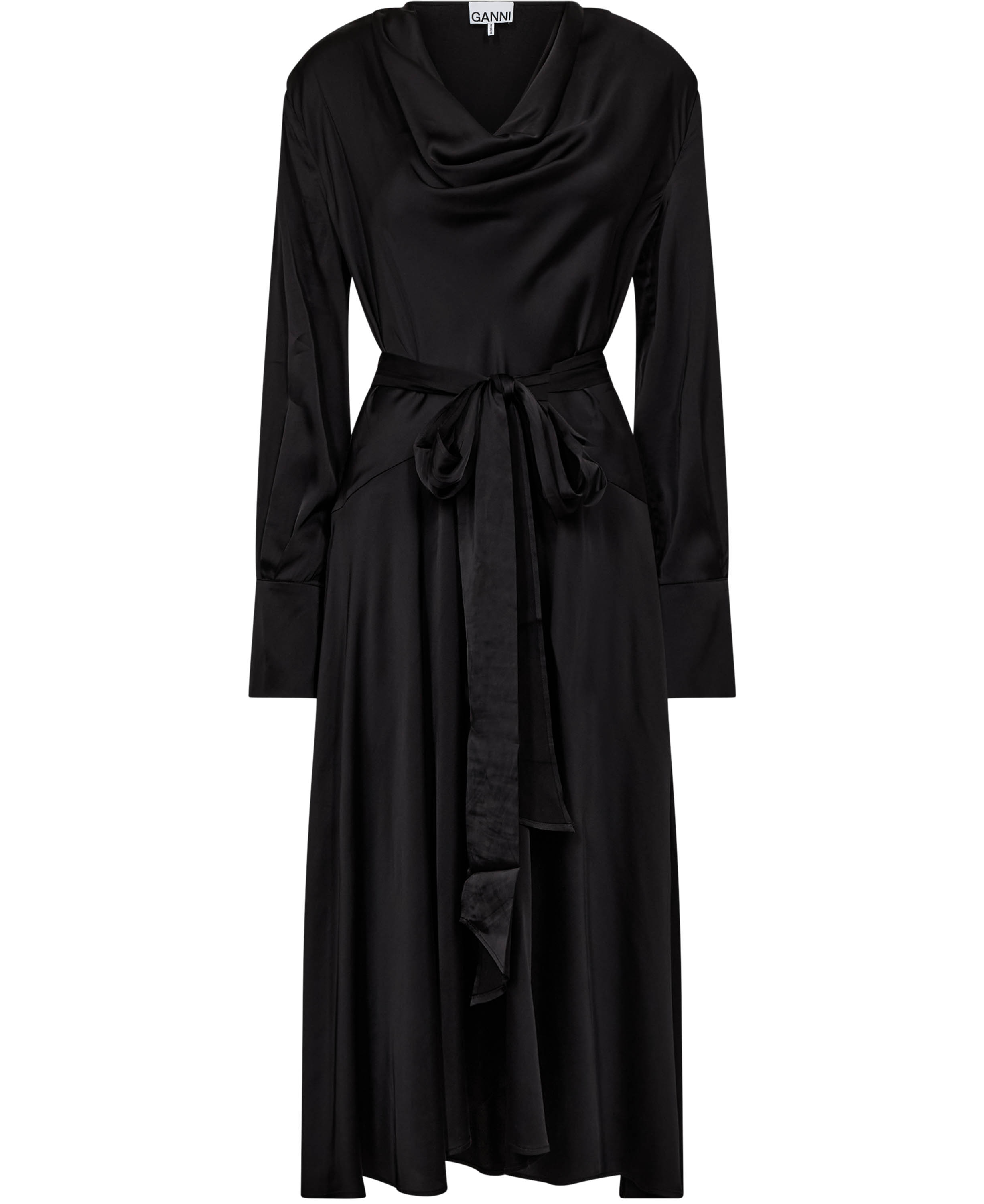 Solid Stretch Satin Cowl Scarf Midi