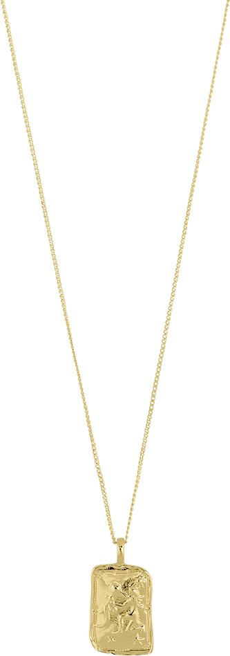 Aquarius Recycled Zodiac Sign Necklace Goldplated