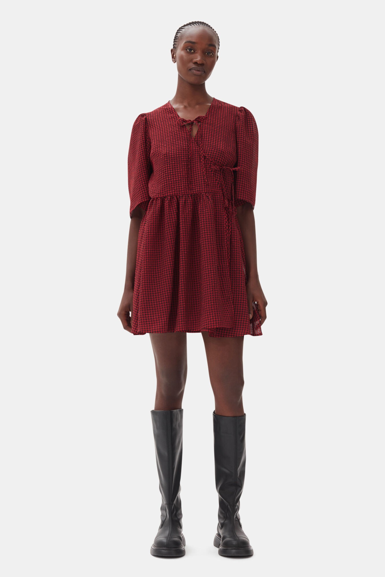 Sheer Fluid Check Tie String Wrap D