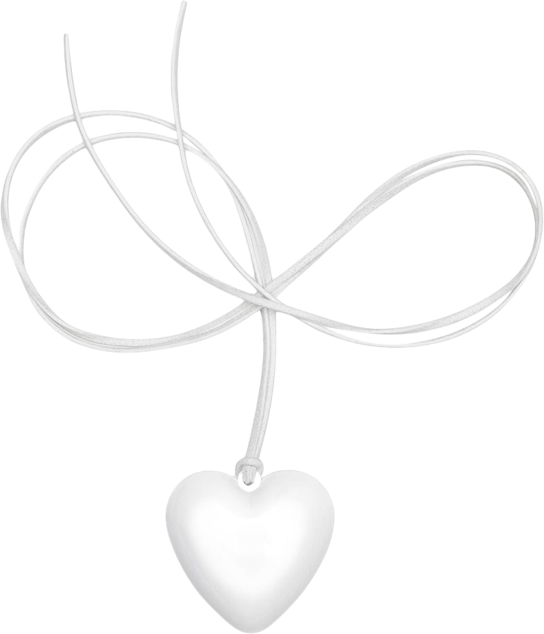 BIG Heart Necklace / White