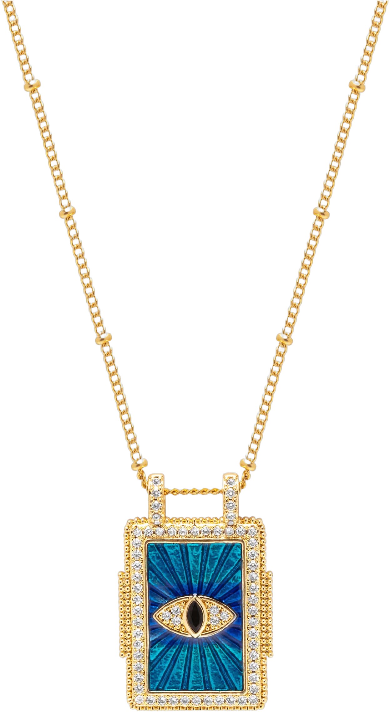 Women's Blue Evil Eye Pendant Necklace